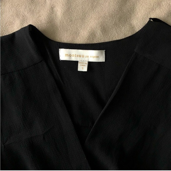 Monteau Ruffle Mini Black Dress - Picture 6 of 6